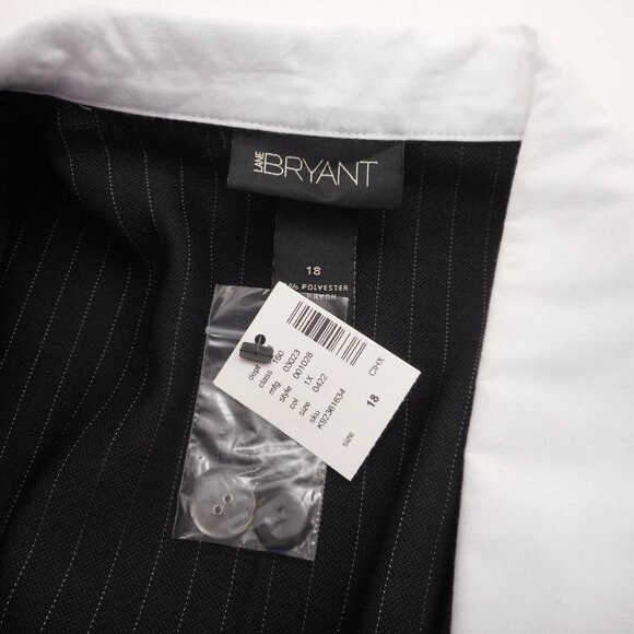 NWT Lane Bryant Wrap Shirt Dress Black with Contrast White Collar Womens Size 18 - Picture 7 of 10